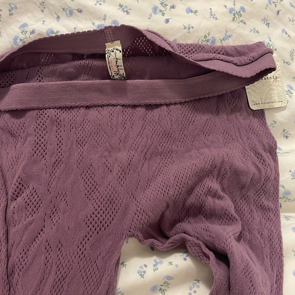 Free people intimates mauve floral lace tights. New!! Size M-L